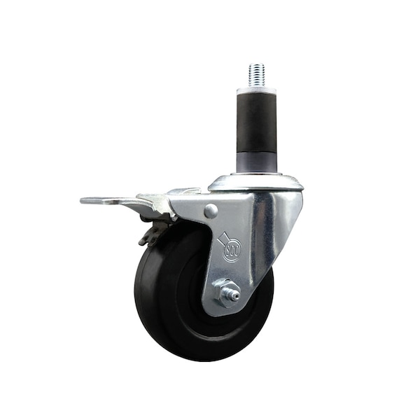 3.5'' Hard Rubber Swivel 1-1/4'' Expanding Stem Caster Total Lock Brake